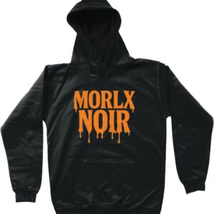 MORLX NOIR Kids Drip Hoodie – Black & Orange
