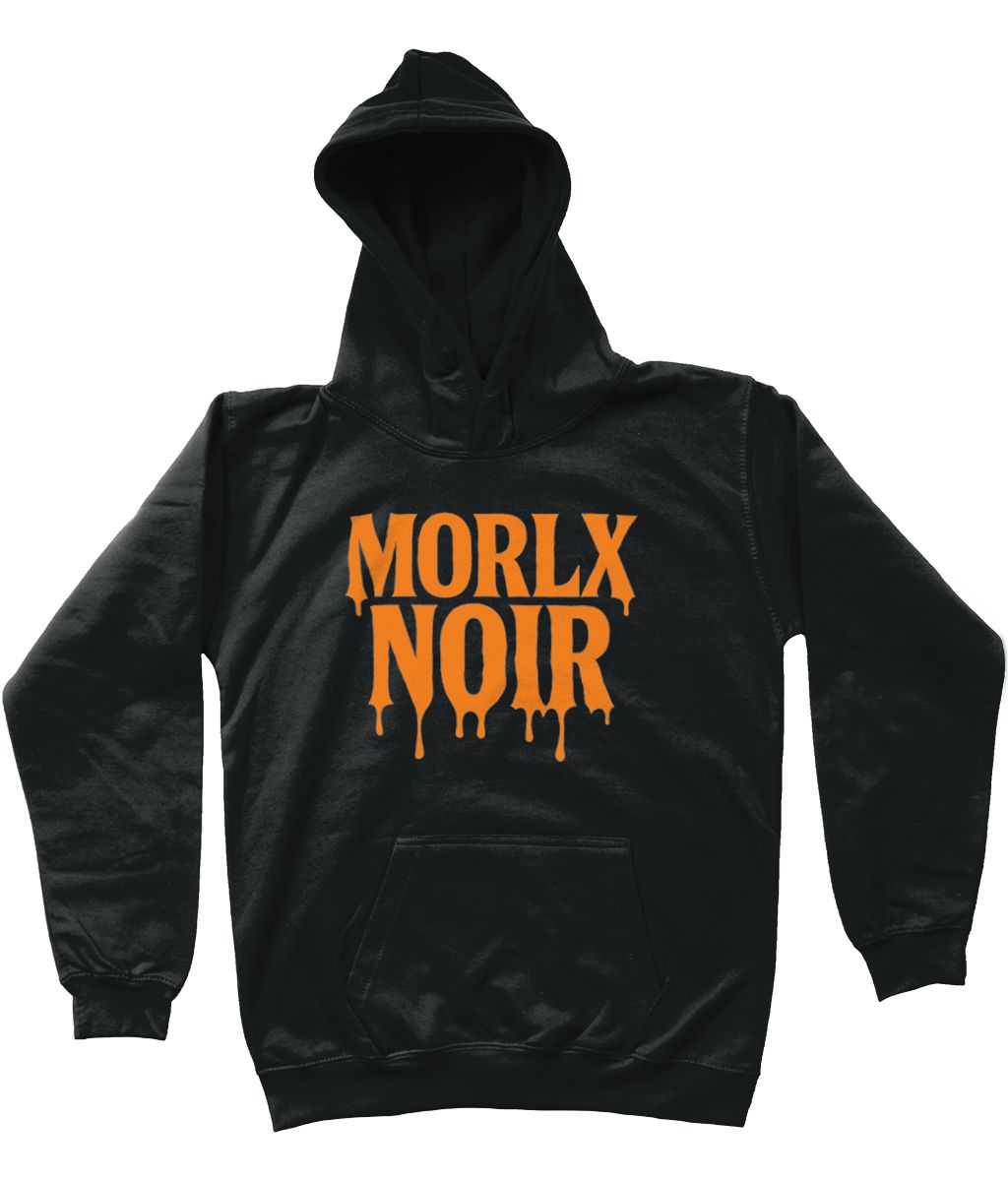 MORLX NOIR Kids Drip Hoodie – Black & Orange