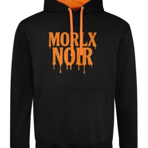 MORLX NOIR Drip Hoodie for Men – Black & Orange