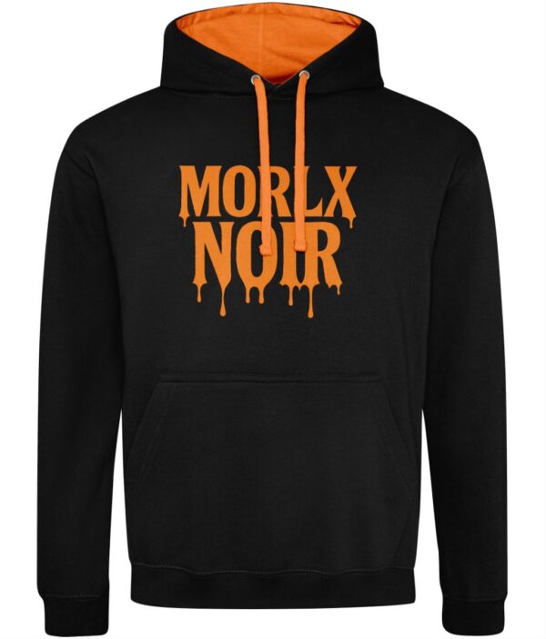 MORLX NOIR Drip Hoodie for Men – Black & Orange
