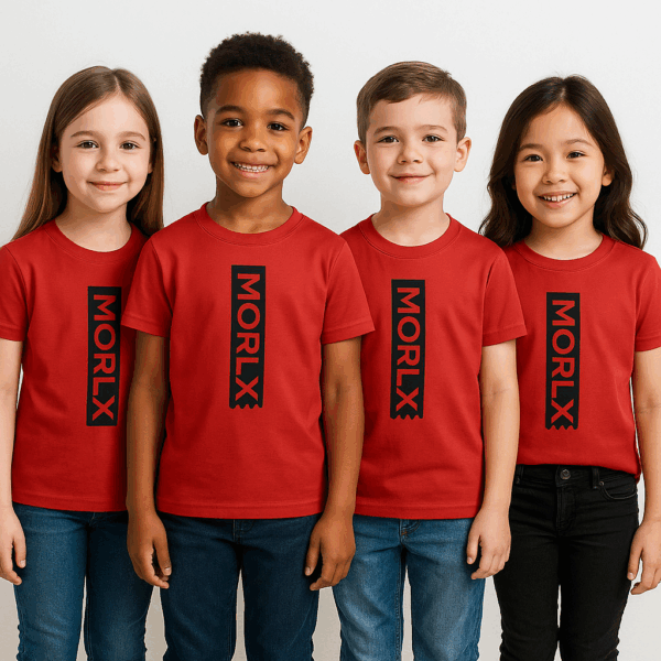 MORLX Kids’ “Drip Stack” Tee – Red & Black - Image 2