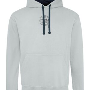 MORLX Men’s Dual-Tone Logo Hoodie – Light Grey & Navy